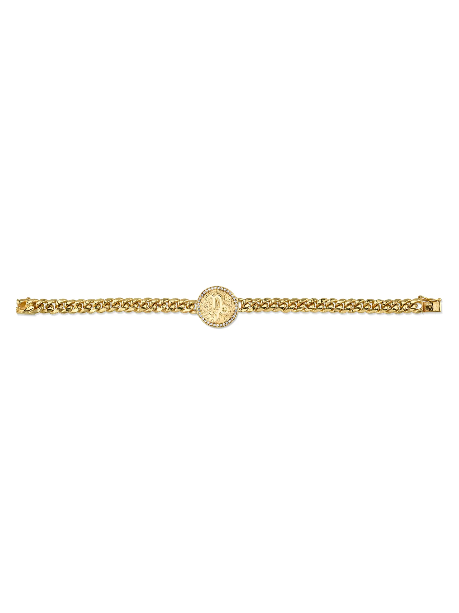 Zodiac Coin Bracelet - White Diamond / 14k Yellow Gold